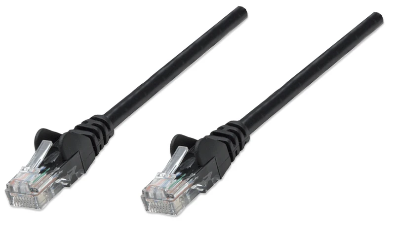 Image of Intellinet Network Patch Cable. Cat5e. 1m. Black. CCA. U/UTP. PVC. RJ4