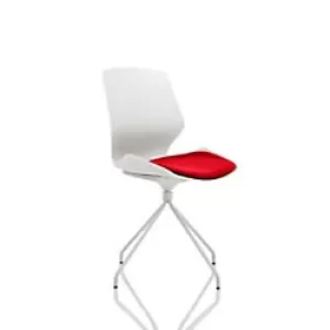 Image of Dynamic Visitor Chair Florence Spindle Seat Bergamot Cherry Without Arms Fabric