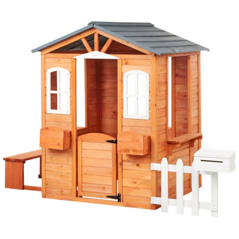 Image of Beliani Garden Playhouse Ampeliko Fir Wood Brown