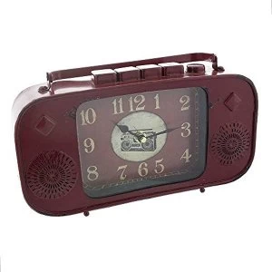 Image of Hometime Vintage Mantel Clock - Red Radio