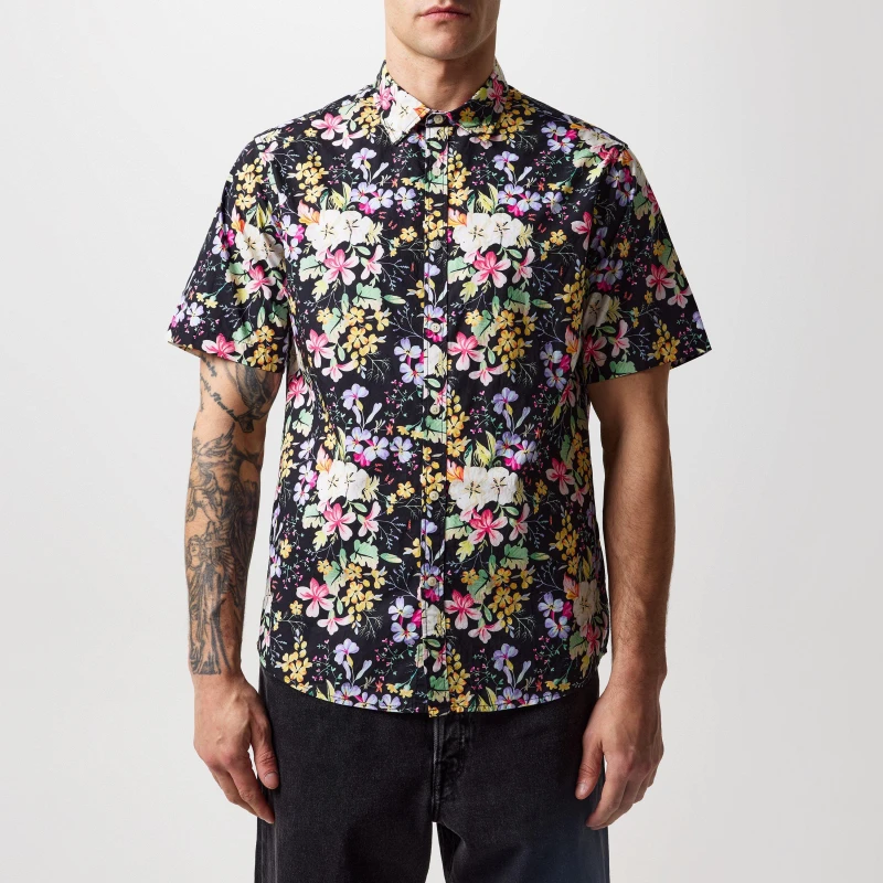 Image of Replay Replay Floral Print - Black S