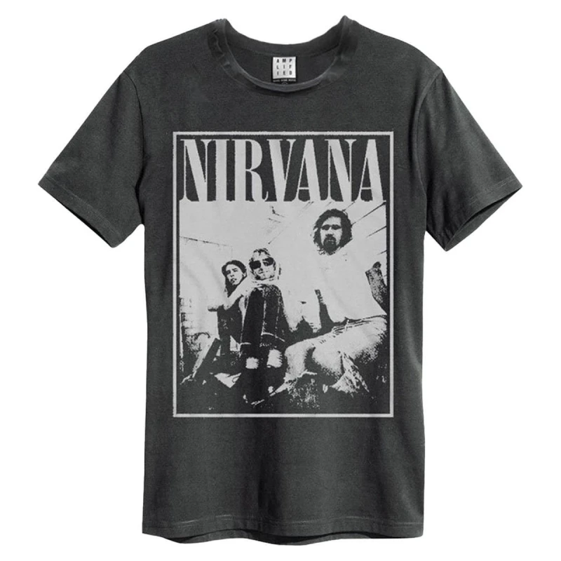 Image of Amplified Amplified Men Group Shot Nirvana T-Shirt in Charcoal Size: Small Charcoal S Male 5063470345281