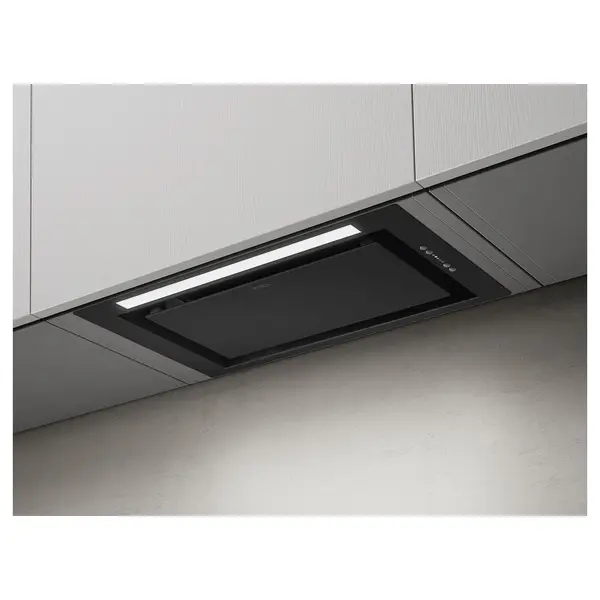 Image of Elica LANE-60-BLK 52cm Integrated Cooker Hood - Black - For Recirculating Ventilation