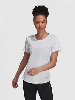 Image of adidas Run It Tee, White, Size S, Women