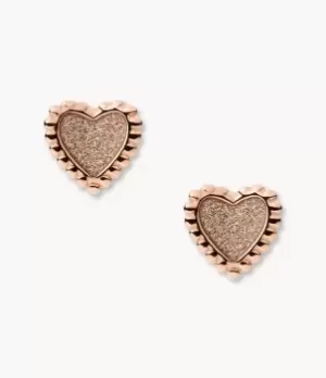 Image of Fossil Women Rose Gold-Tone Stainless Steel Stud Earrings