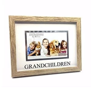 Image of 6" x 4" - Natural Wood Effect Frame - Grandchildren