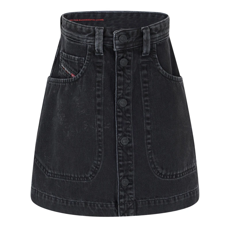 Image of Diesel Womens Denim Skirt Blk Gry Denim female 23