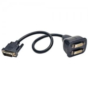 Image of Tripp Lite DVI Y Splitter Cable Digital Monitors DVI D M to 2x F 1ft