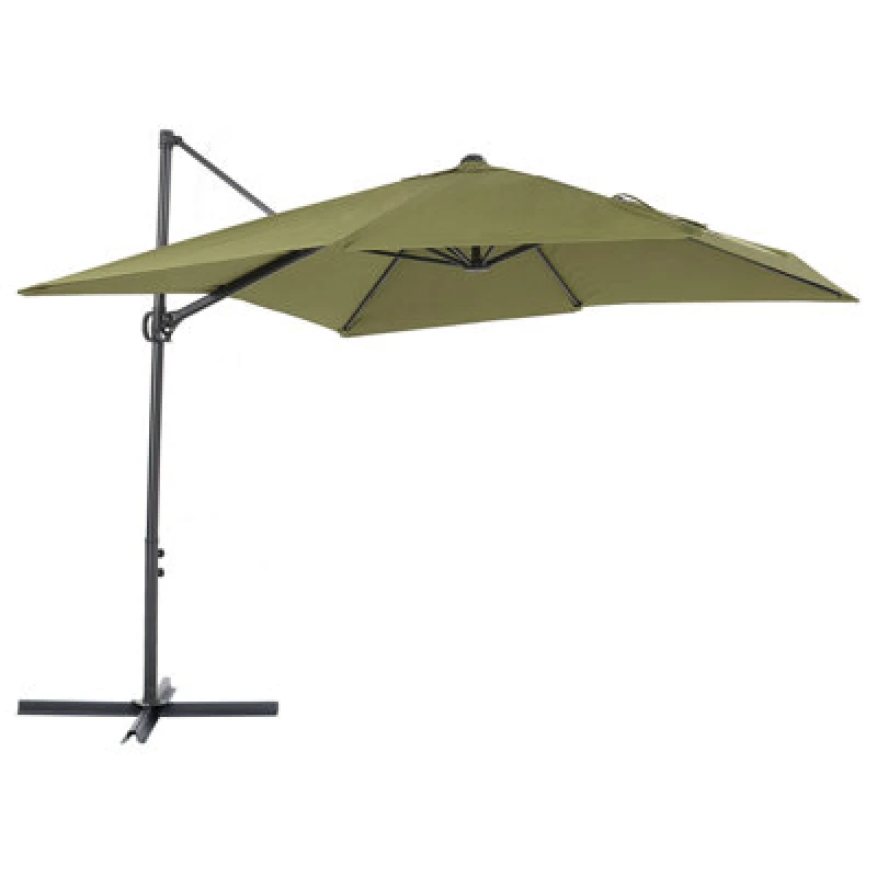Image of Beliani Cantilever Parasol 245cm Monza Ii Olive Green