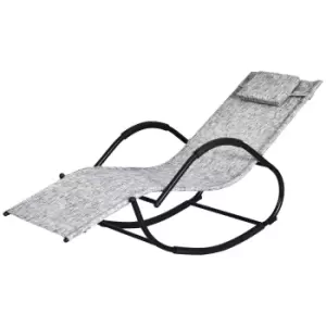 Image of Outsunny Rocking Zero Gravity Lounge Chair w/ Pillow - Grey