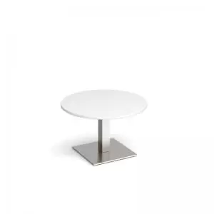 Image of Brescia circular coffee table with flat square brushed steel base