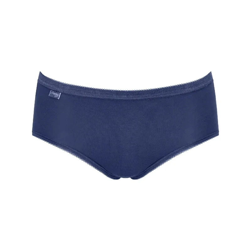 Image of Sloggi Womens Basic+ Midi 3 Pack Briefs in Blue Size: 14 Blue Female 14