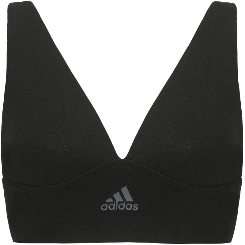 Image of adidas Sport Active Seamless Micro Stretch Long Line Plunge Bra - Black 10