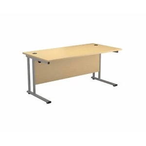 Image of TC Office Start Silver Cantilever Frame Desk 1200x800mm, Maple