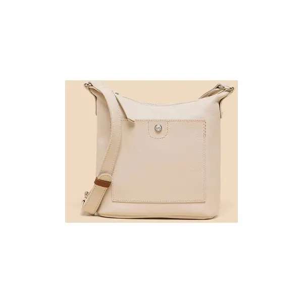 Image of WHITE STUFF White Stuff Mini Fern Leather Crossbody Bag Pale Ivory 440896PaleIVORY