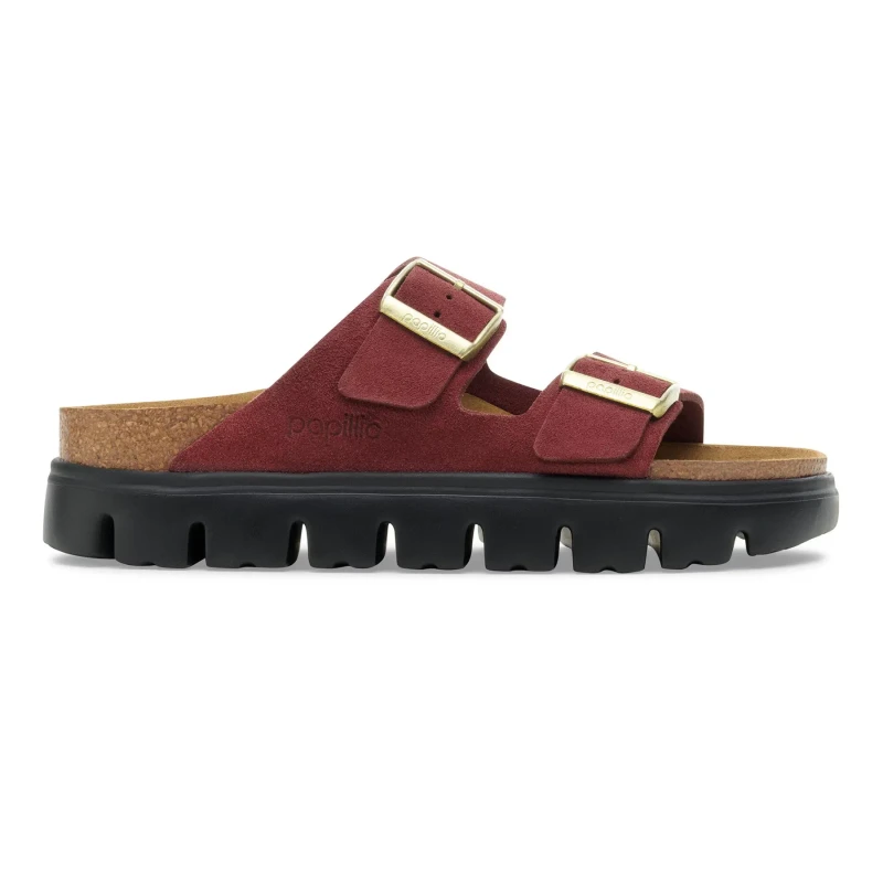 Image of Birkenstock Womens suede leather platform sandals Birkenstock Arizona Rouge Female 39 Etroit