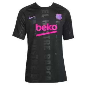Image of 2021-2022 Barcelona CL Pre-Match Training Shirt (Black) - Kids