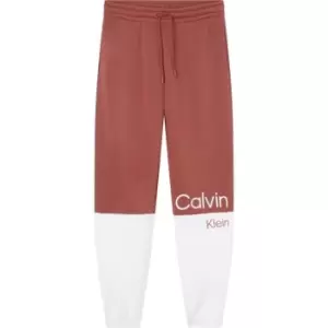 Image of Calvin Klein Jeans Color Blocking Cuffed Jog Pants - Red