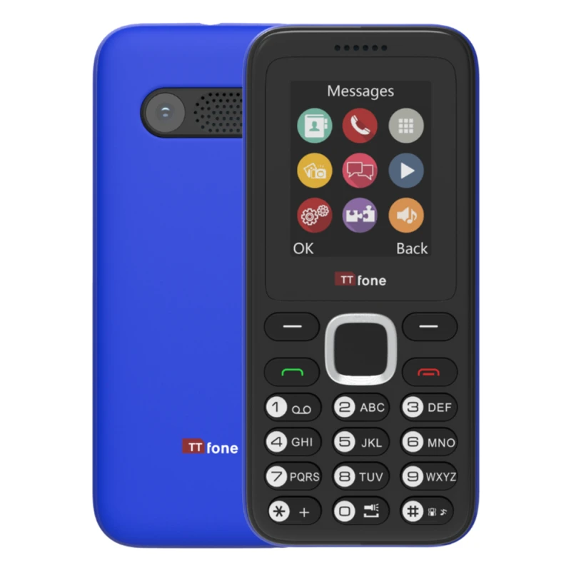 Image of TTfone TTfone TT150 Blue Dual SIM Mobile - USB Cable & EE Pay As You Go