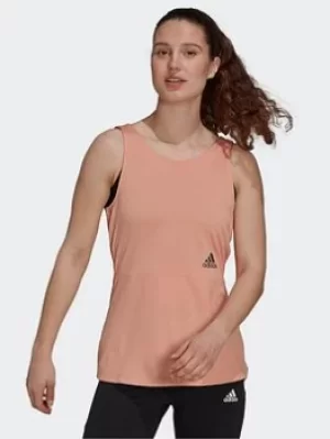 Image of adidas Aeroready You For You Rib Tank Top, Pink, Size S, Women