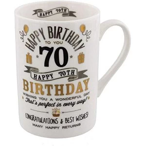 Image of Signography Silver & Gold 70th Birthday Mug