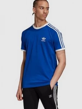 Image of Adidas Originals 3 Stripe T-Shirt - Blue