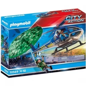 Image of Playmobil City Action Police Parachute Search Playset