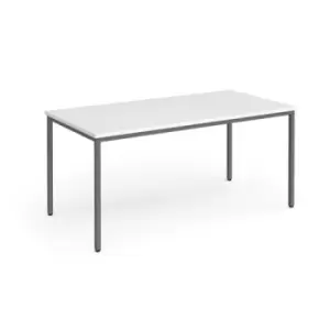 Image of Flexi 25 rectangular table with graphite frame 1600mm x 800mm - white