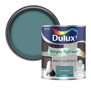 Image of Dulux Simply Refresh Multi Surface Teal Voyage Eggshell Paint 750ml