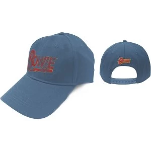 Image of David Bowie - Flash Logo Mens Baseball Cap - Denim Blue