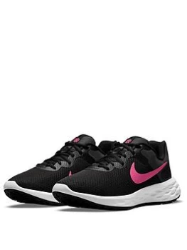 Image of Nike Revolution 6 - Black/White/Pink, Black/Pink/White, Size 4, Women