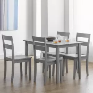 Image of Kobe Compact Rectangular Dining Table with 4 Chairs Grey