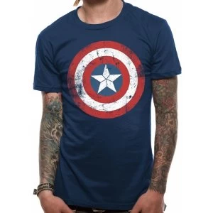 Image of Marvel Civil War - Captain America Shield Distressed Medium T-Shirt