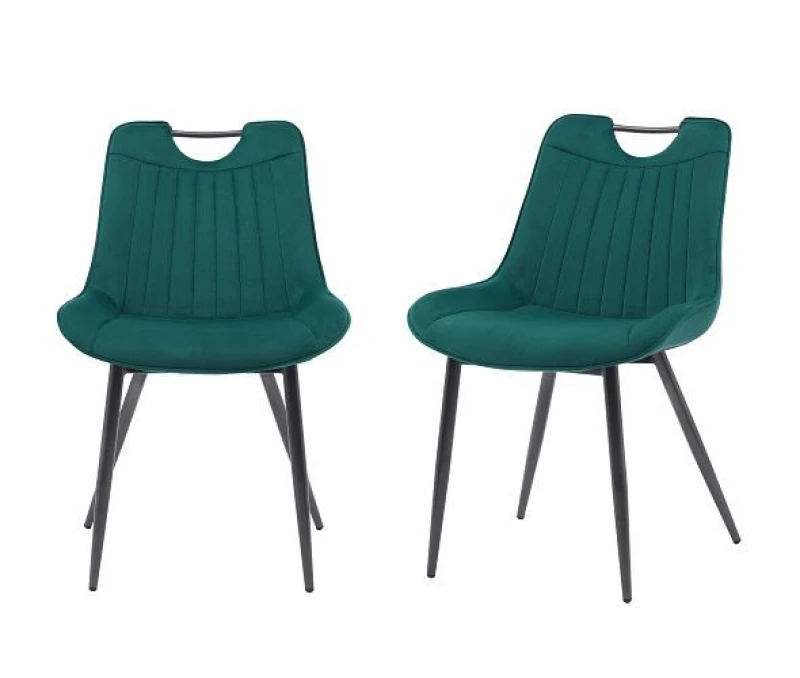 Image of Moderna MMT Furniture Designs Ltd Nigella Dining Chairs Set of 2, Velvet Chair bucket in Green Green Unisex
