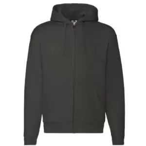 Image of Fruit Of The Loom Mens Zip Through Hooded Sweatshirt / Hoodie (L) (Charcoal)