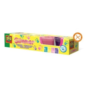 Image of SES Creative - Childrens Glimmer Washable Fingerpaint Set 4 Paint Pots (Multi-colour)