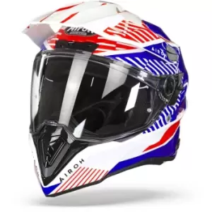 Image of Airoh Commander Boost White Blue Gloss Adventure Helmet XL