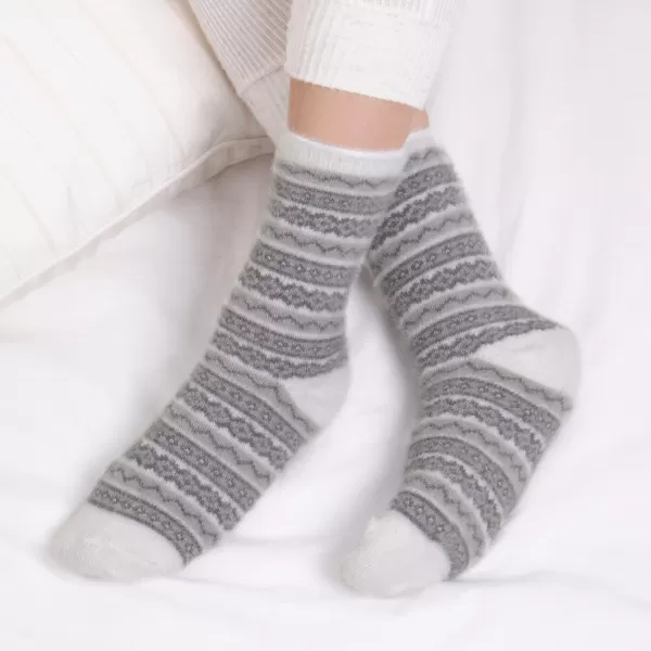 Image of totes Pack of 2 Fair Isle Chenille Bed Socks Grey