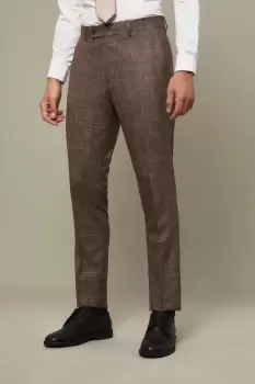 Image of Skinny Fit Neutral Check Suit Trouser