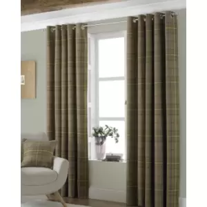 Image of Riva Home Aviemore Checked Pattern Ringtop Curtains (90 x 72" (229 x 183cm)) (Thistle)