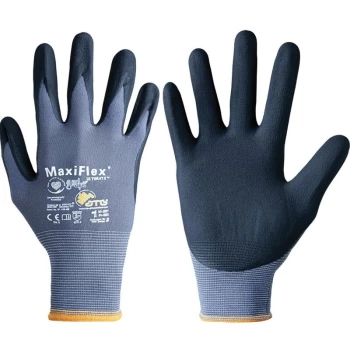 Image of 42-874 MaxiFlex Ultimate Palm-side Coated Grey/Black Gloves - Size 8 - ATG