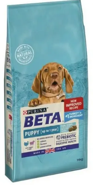 Image of Purina Beta Puppy Turkey and Lamb Dog Food 14kg