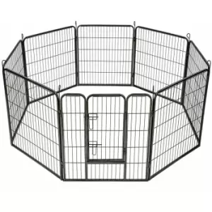 Image of Puppy playpen 8 corners - dog pen, dog playpen, puppy pen - 80cm - grey