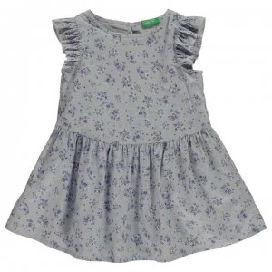Image of Benetton Junior Girls Floral Dress - Blue
