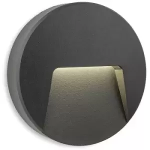 Image of Golf Outdoor Integrated LED Surface Mounted Wall & Step Light Round Graphite IP65 - Firstlight