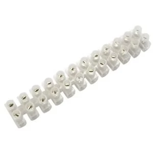 Image of BQ White 5A 12 Way Cable Connector Strip Pack of 10