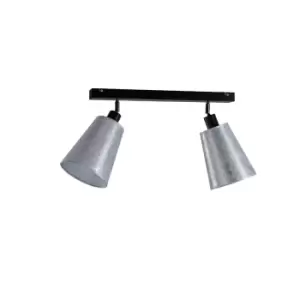 Image of Eva Twin Ceiling Spotlight Silver, 30.5cm, 2x E27