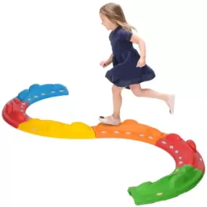 Image of ZONEKIZ Kids Balance Beam, Kids 6 Pieces Stepping Stones Obstacle Course, for Ages 3-8 Years - Multicoloured