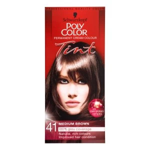 Image of Schwarzkopf Poly Color Medium Brown 41 Permanent Hair Dye