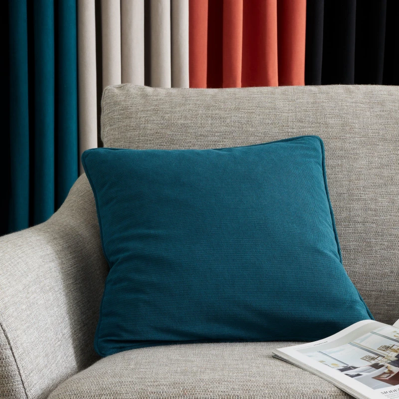 Image of Catherine Lansfield Wilson Velvet Filled Cushion 45cm x 45cm Green